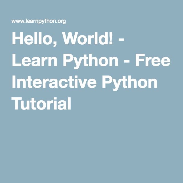 free python tutorial